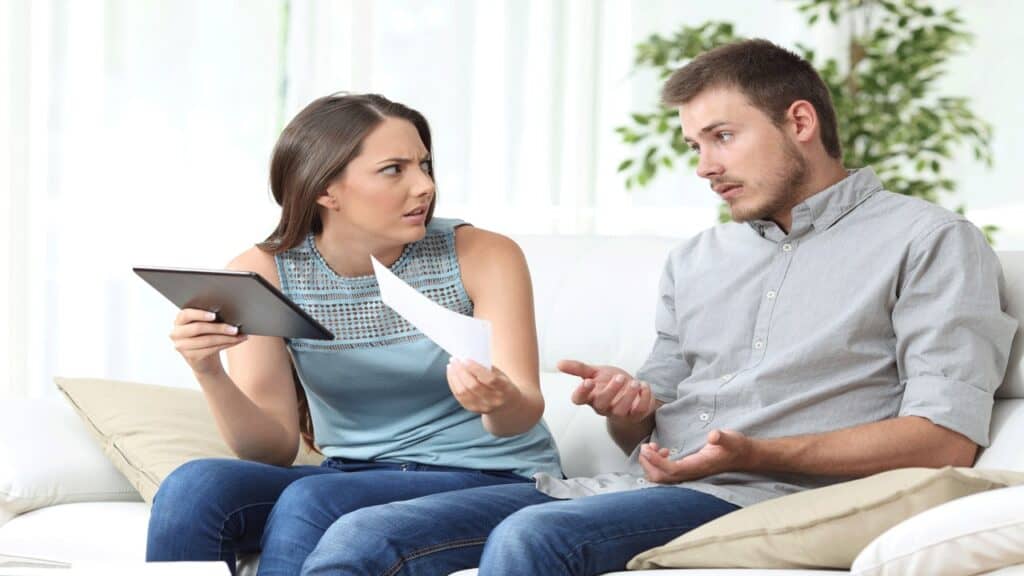angry wife and husband