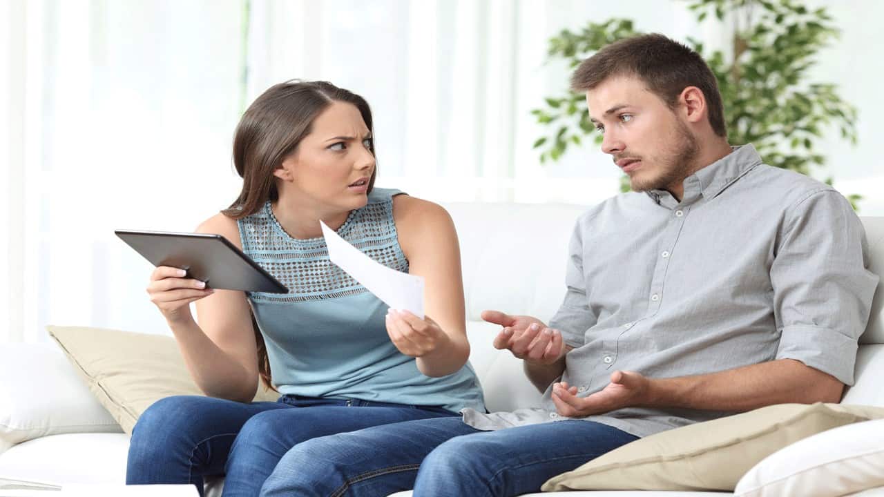 angry wife and husband