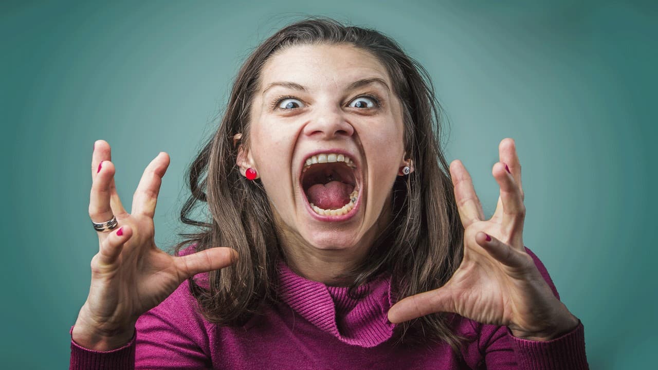 angry woman screaming