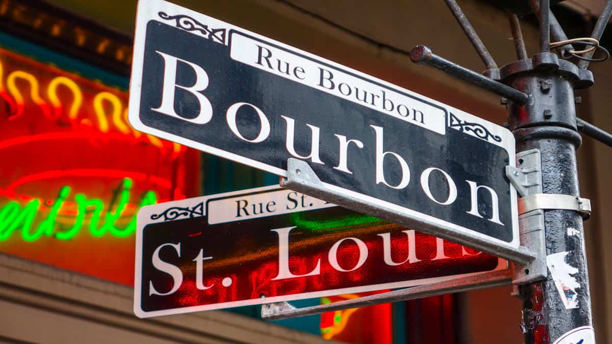 bourbon street sign