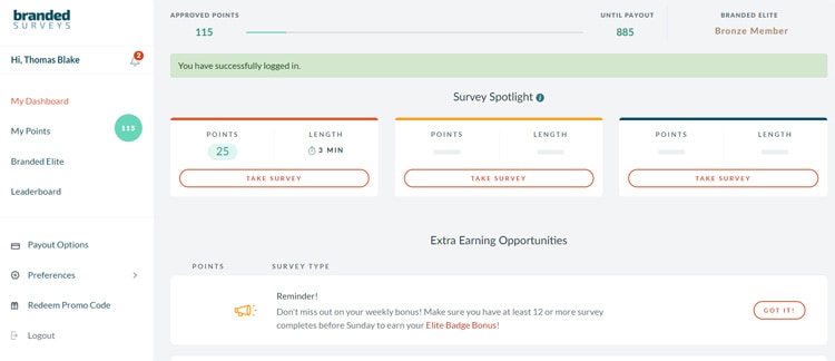 Branded Surveys Dashboard