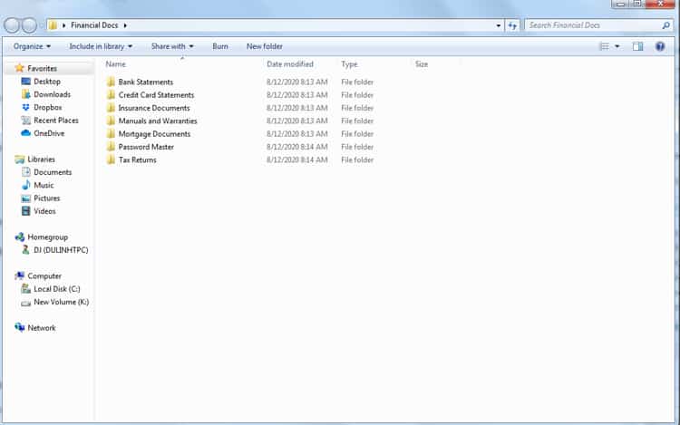 Financial Documents Organization