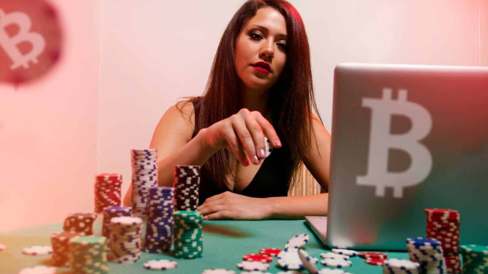 Woman gambling