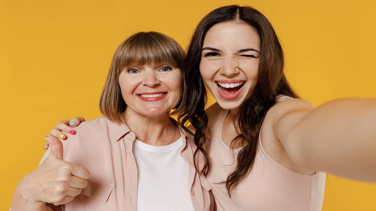 happy mother daughter