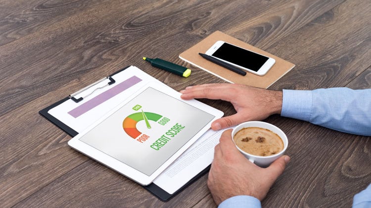 man reviewing credit score