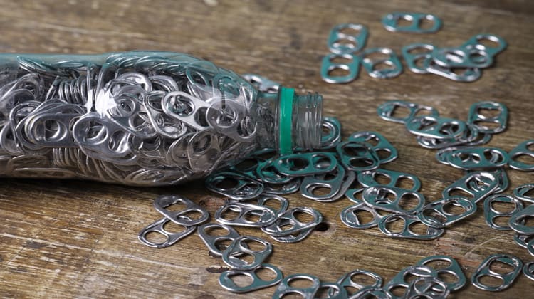 organizing aluminum pull tabs