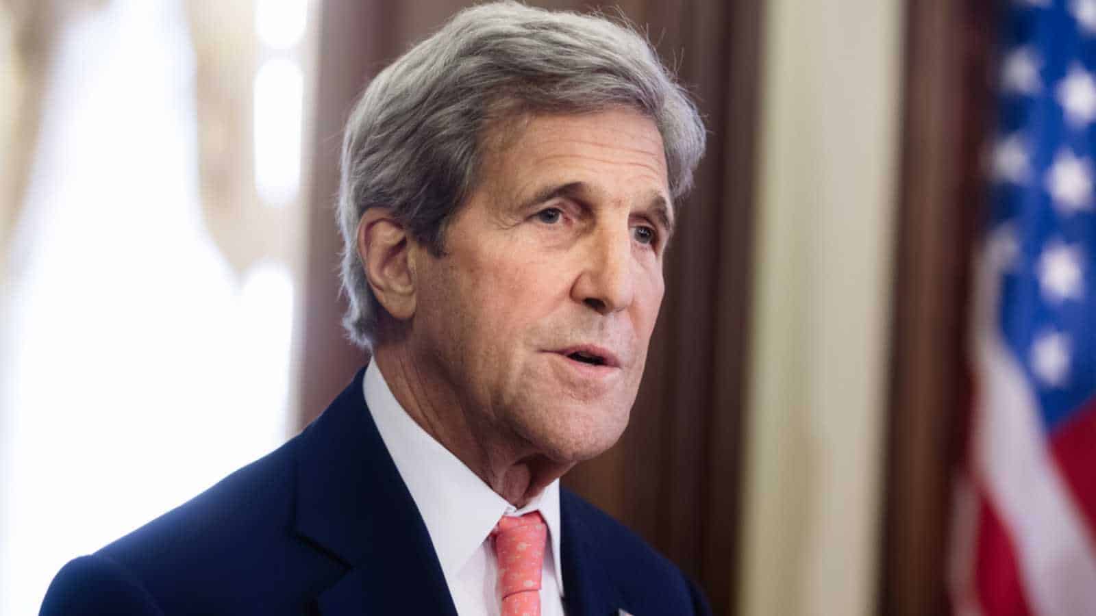 KIEV, UKRAINE - Jul 7, 2016: US Secretary of State John Kerry during a joint press conference with President of Ukraine Petro Poroshenko in Kiev