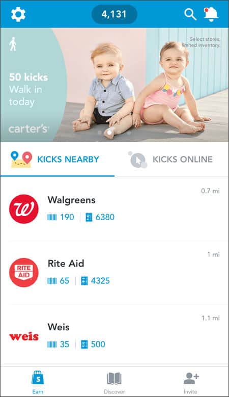Shopkick Home Screen