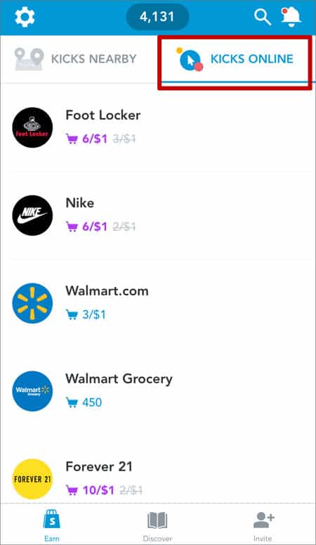 Shopkick Kicks Online