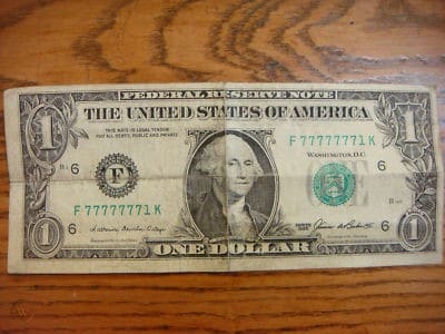 sequence of 7 dollar bill