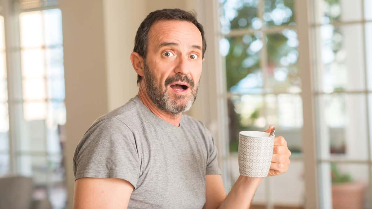 surprised middle age man