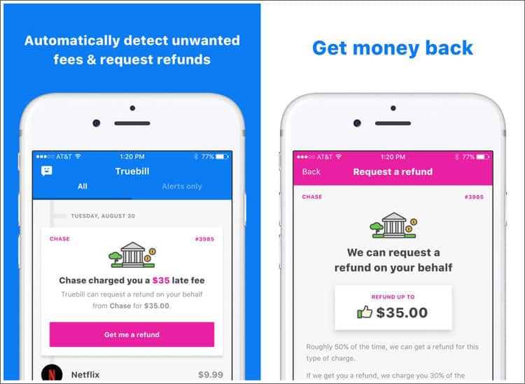Truebill Refund Fees