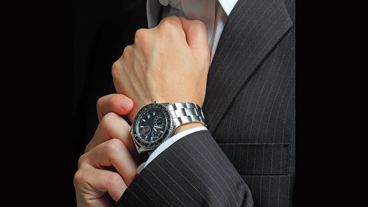 man wearing watch