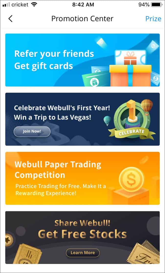 webull promotions screen