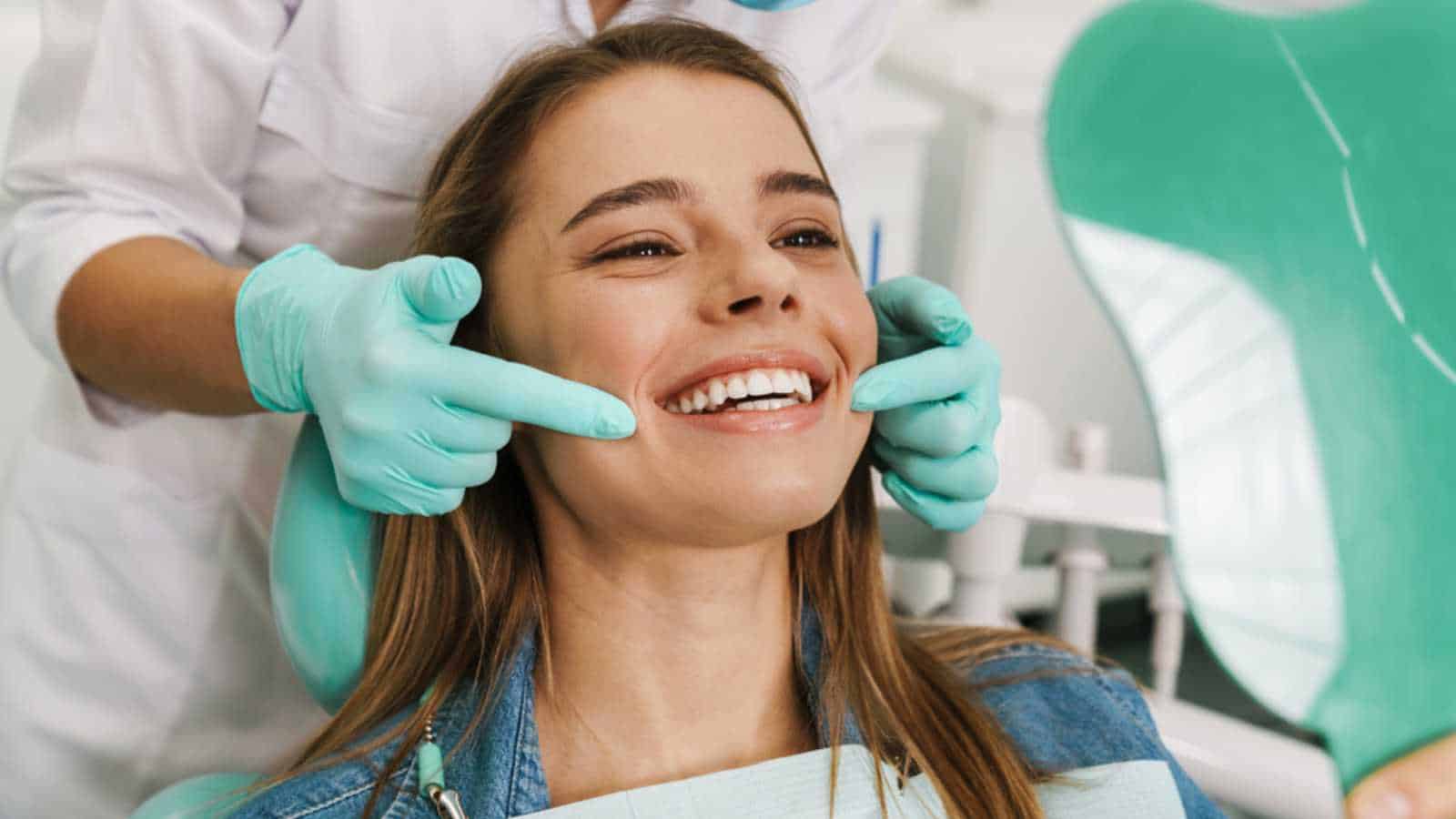 Woman at dentist