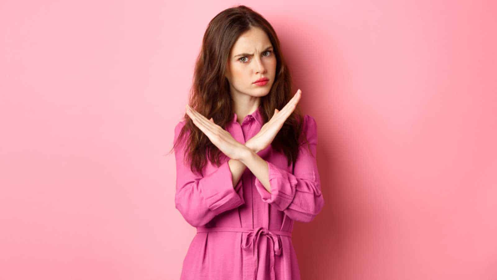 Woman saying no