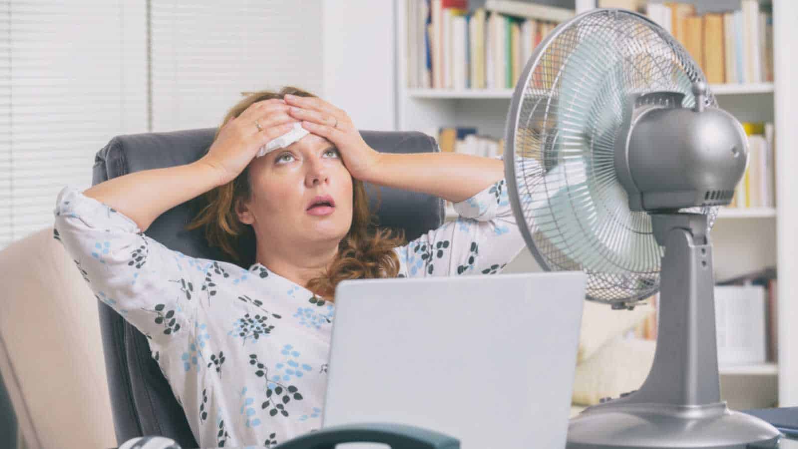 Woman sweating