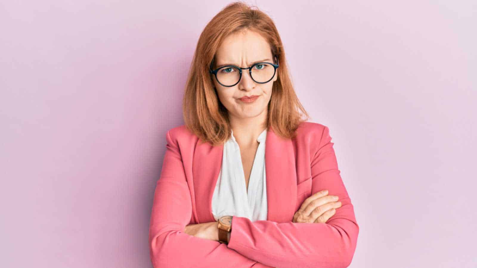 Woman wearing glass