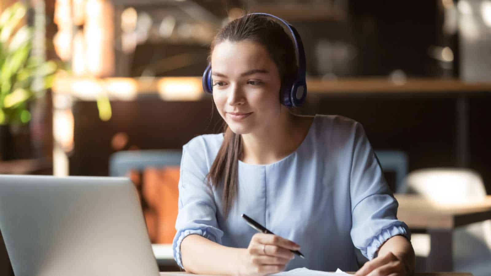 Woman with headphones