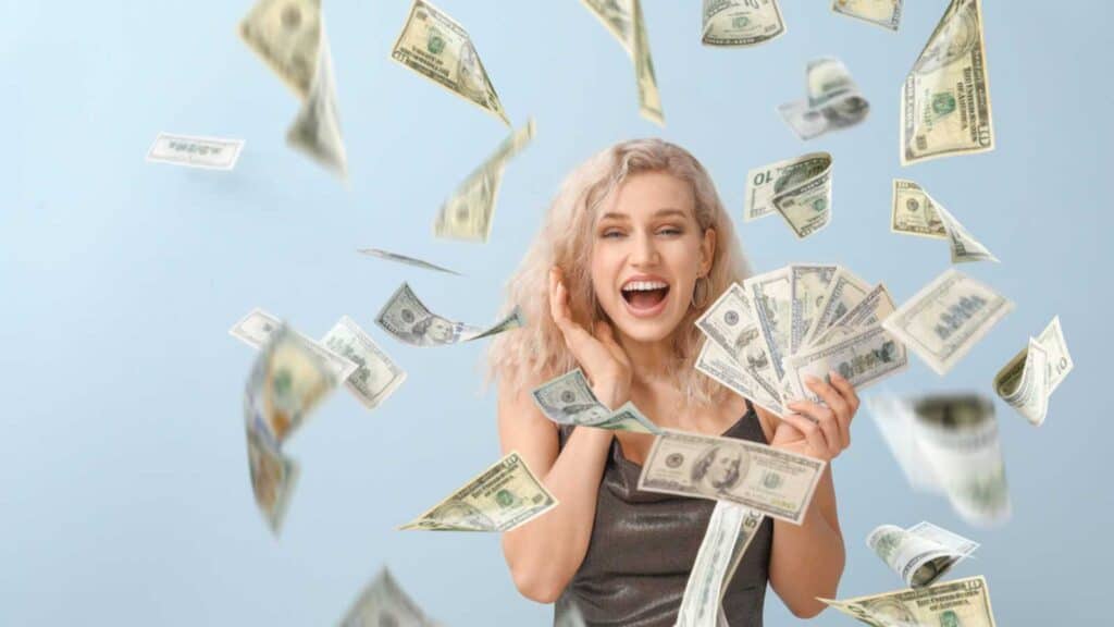 Woman with money in hands