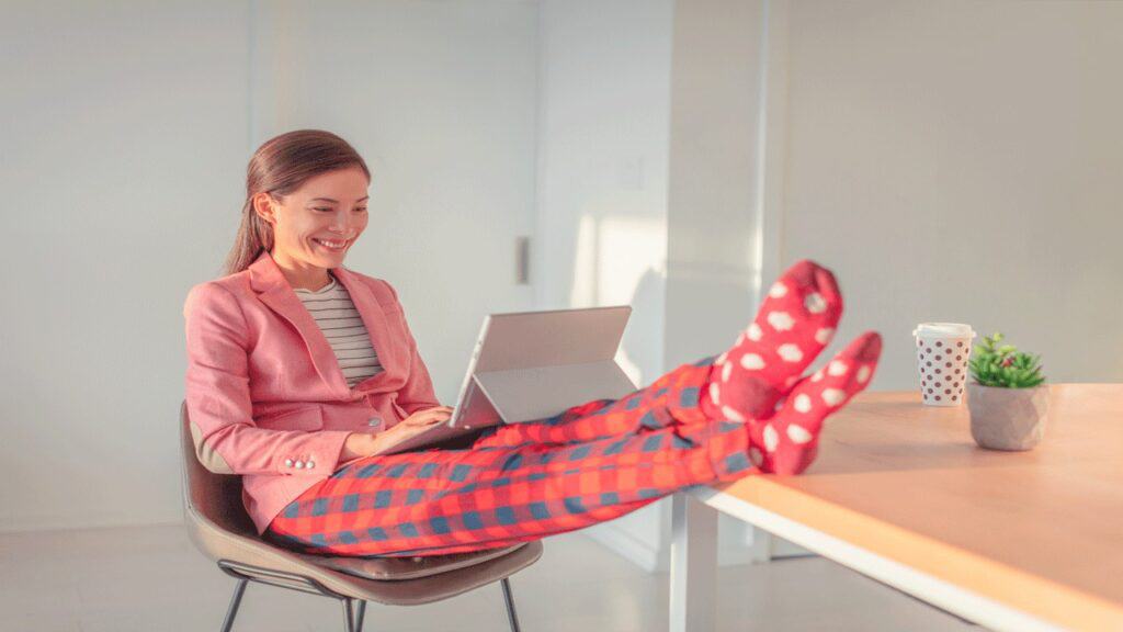 woman working from home