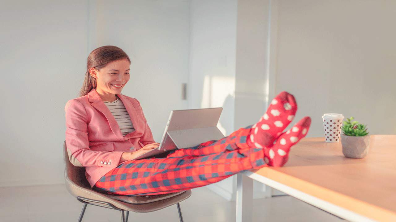 woman working from home