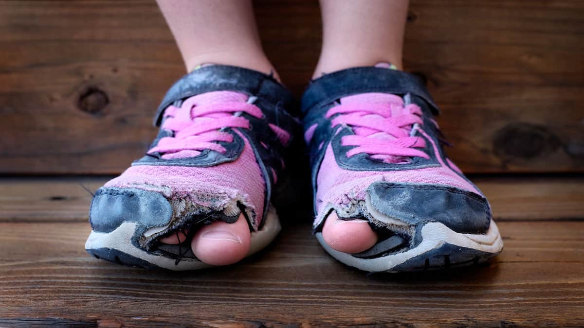 worn out sneakers