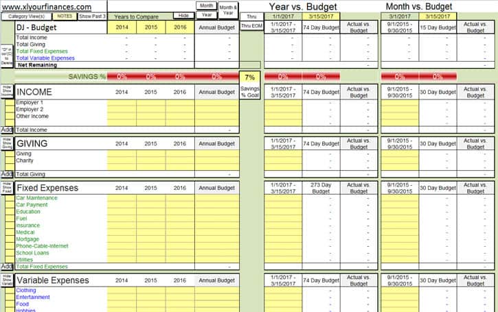 xlyourfinances spreadsheet