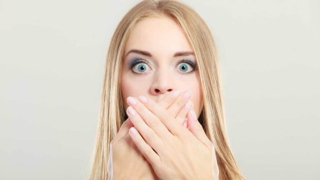 Young woman shocked