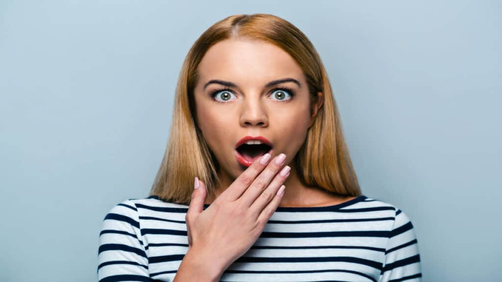 young woman shocked
