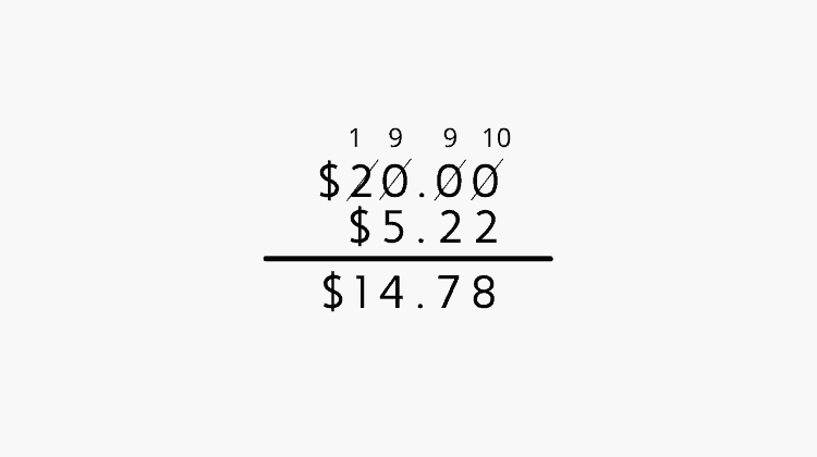 borrowing method of subtraction