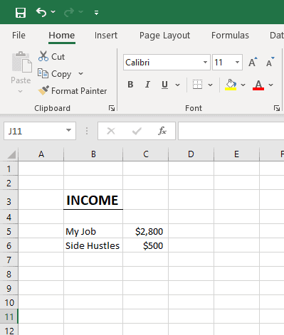 Budget Income
