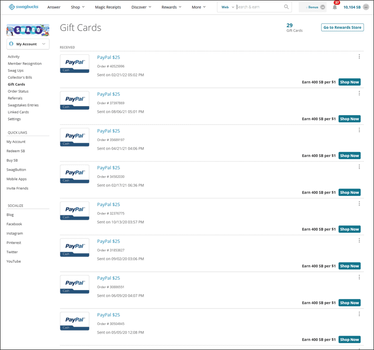 swagbucks rewards